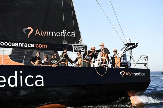 Team Alvimedica arrives to Lisbon in third position after a fierce fight for the podium with Dongfeng Race Team - Volvo Ocean Race 2014-15  © Ricardo Pinto / Volvo Ocean Race